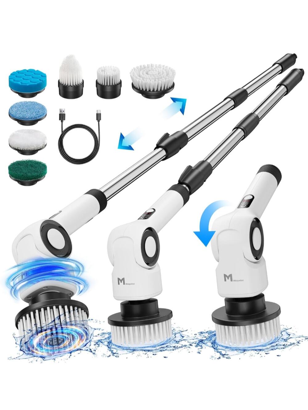 Electric Cordless Cleaning Brush with 7Brush Heads